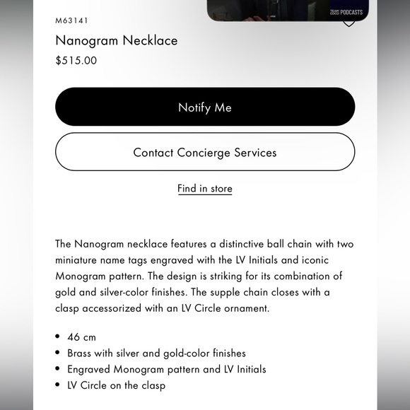 LV Nanogram Dog Tag Necklace - Picture 16 of 16